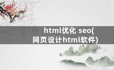 html优化 seo(网页设计html软件)